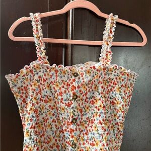 No Boundaries Floral Ruffled Smocked Top